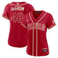 Texas Rangers Jacob deGrom Women's 2026 City Connect Stadium Jersey | Red
