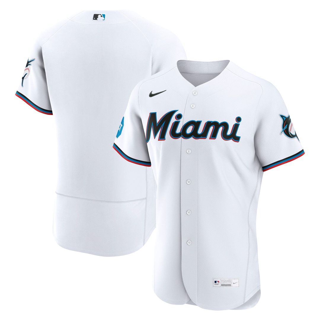Miami Marlins Home Authentic Jersey | White