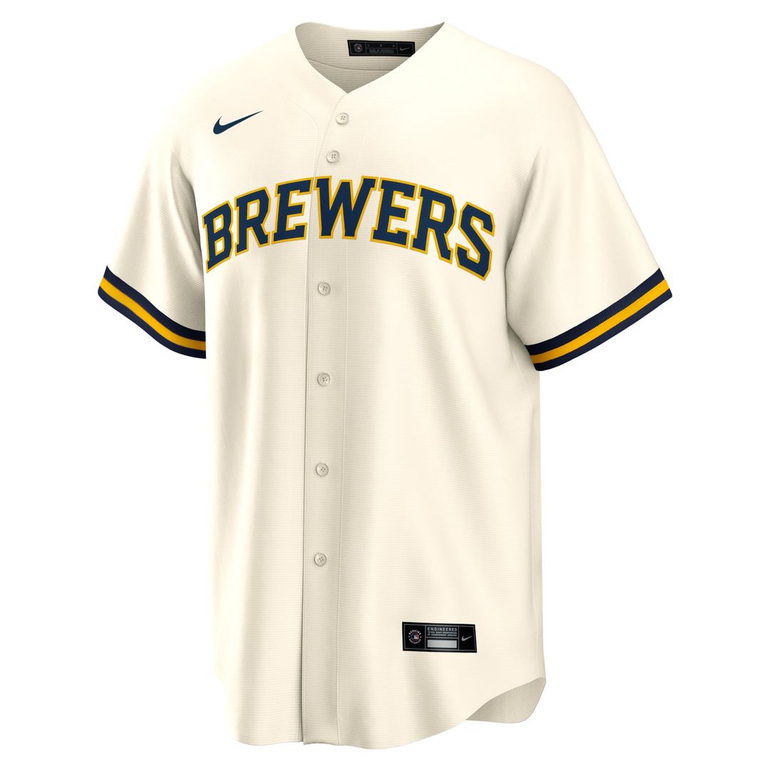 Milwaukee Brewers Christian Yelich Home Replica Jersey | Cream