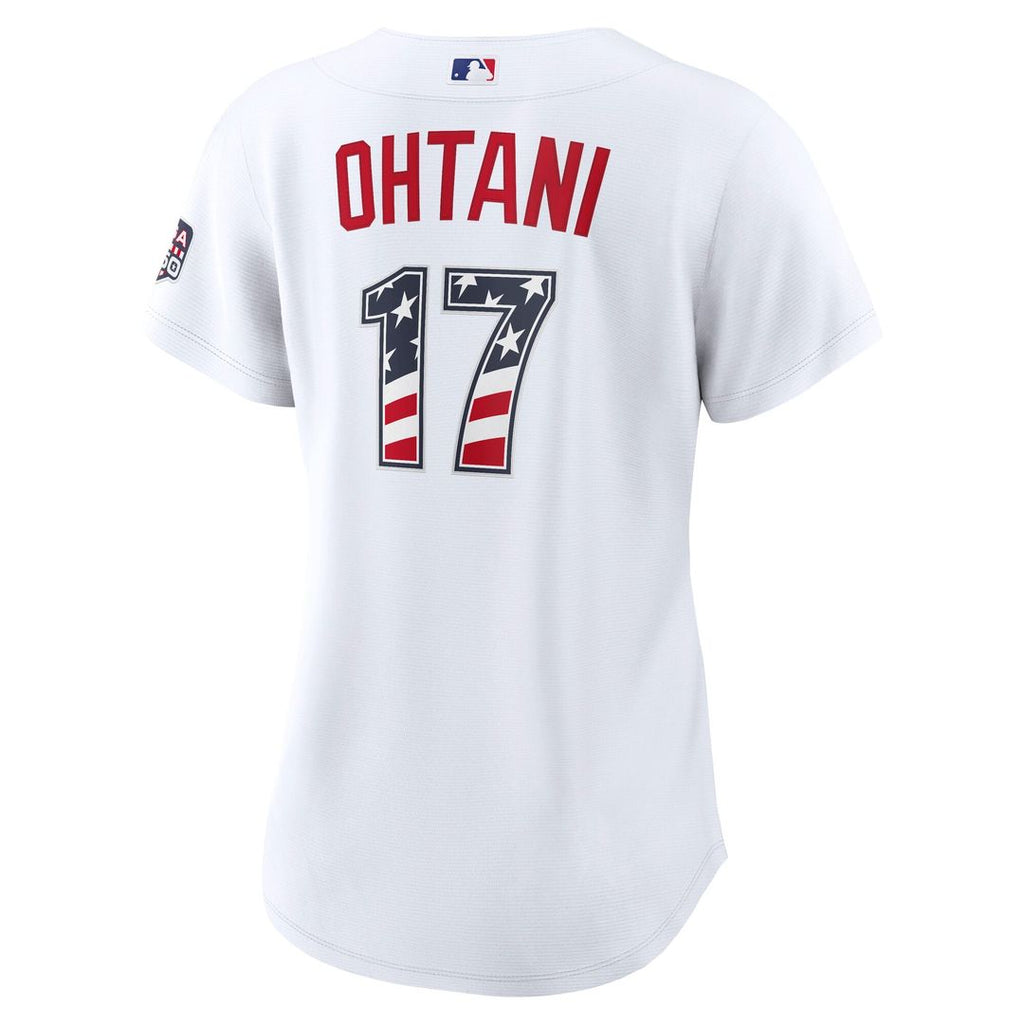 Los Angeles Dodgers Shohei Ohtani Women's USA 250 Fourth of July Home Stadium Jersey | White