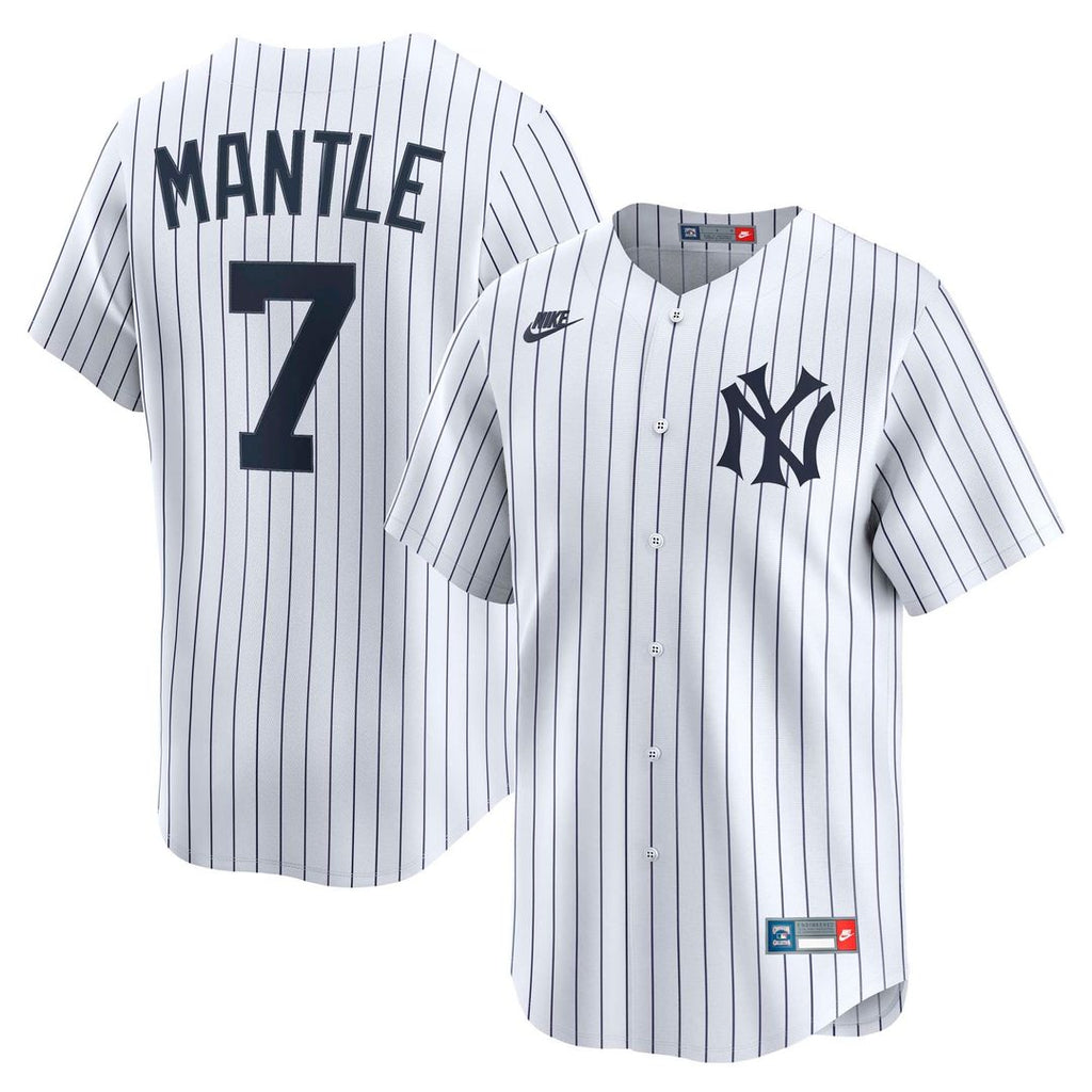 New York Yankees Mickey Mantle Throwback Cooperstown Limited Jersey | White