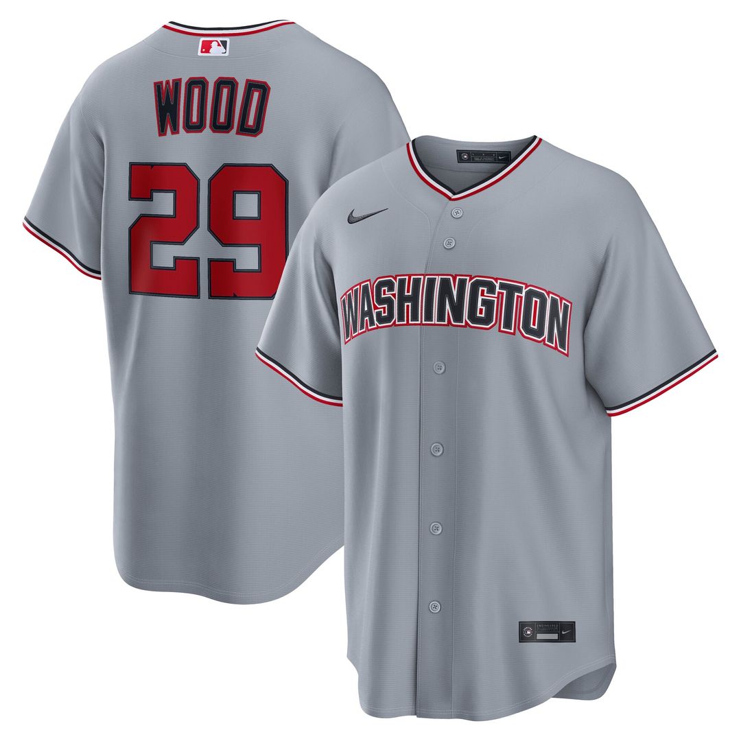 Washington Nationals James Wood Road Replica Jersey | Gray