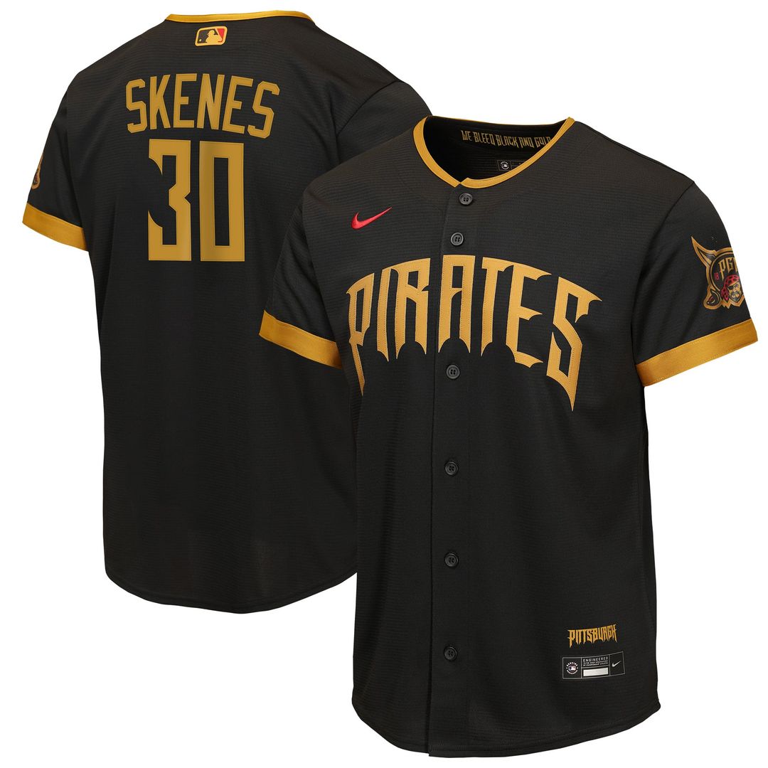 Pittsburgh Pirates Paul Skenes Youth 2026 City Connect Stadium Jersey | Black