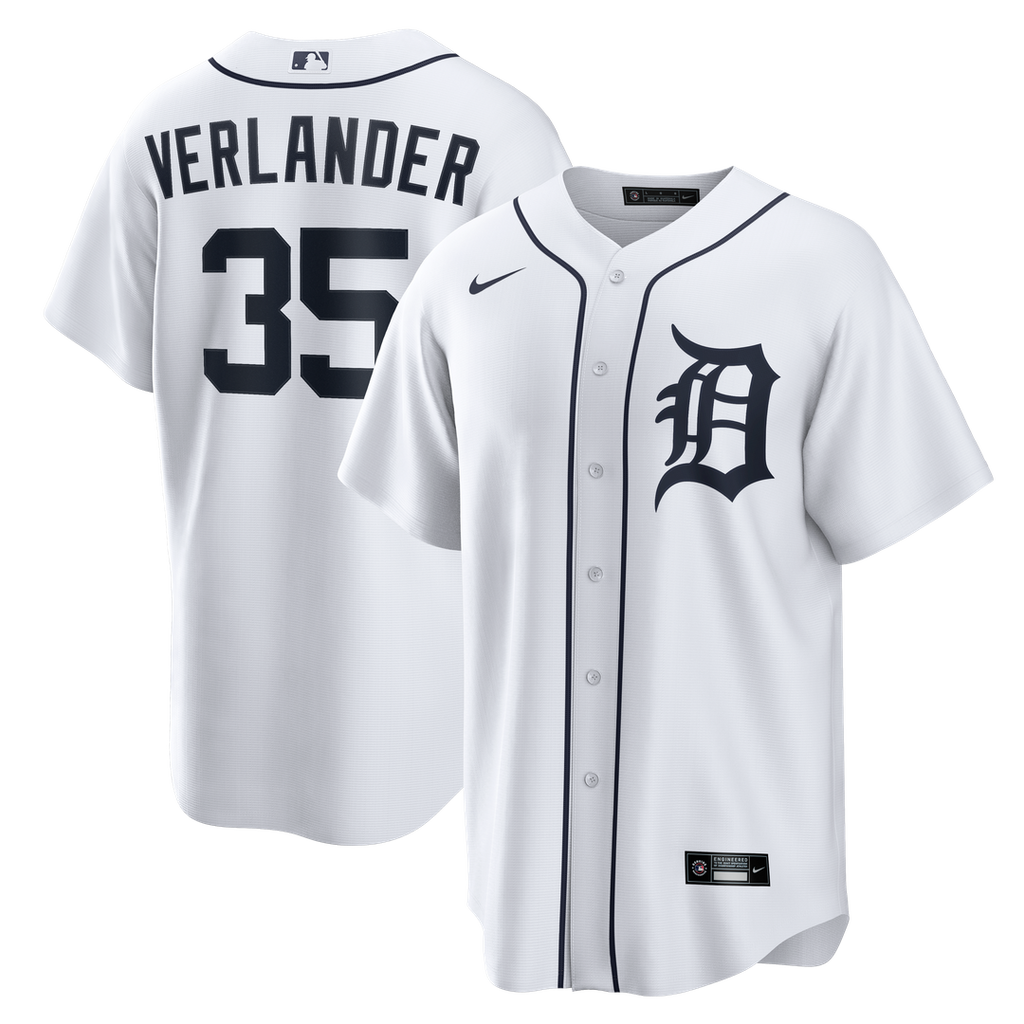 Detroit Tigers Justin Verlander Home Replica Jersey | White