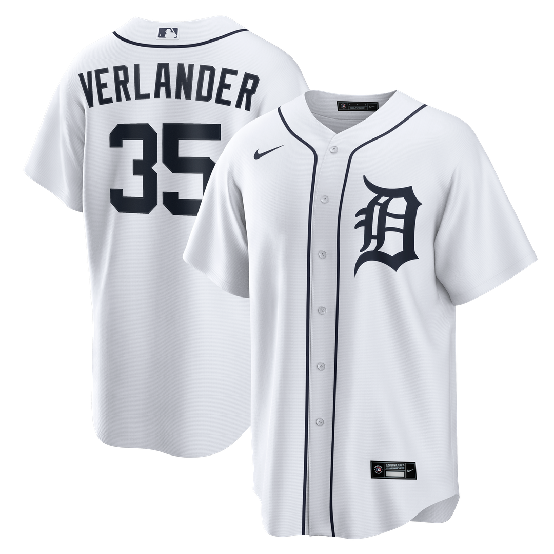 Detroit Tigers Justin Verlander Home Replica Jersey | White
