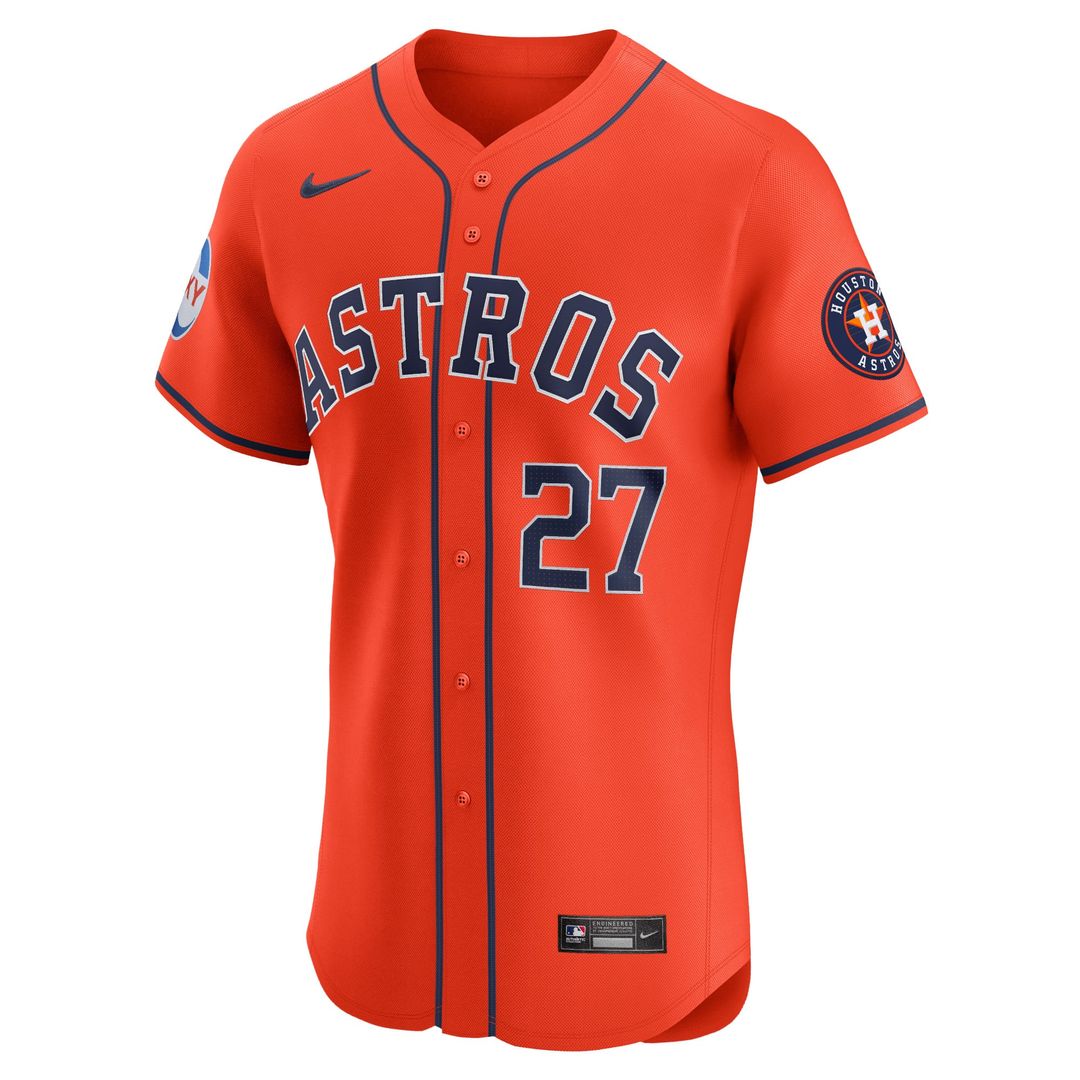 Houston Astros Jose Altuve Alternate Elite Sponsor Patch Player Jersey | Orange