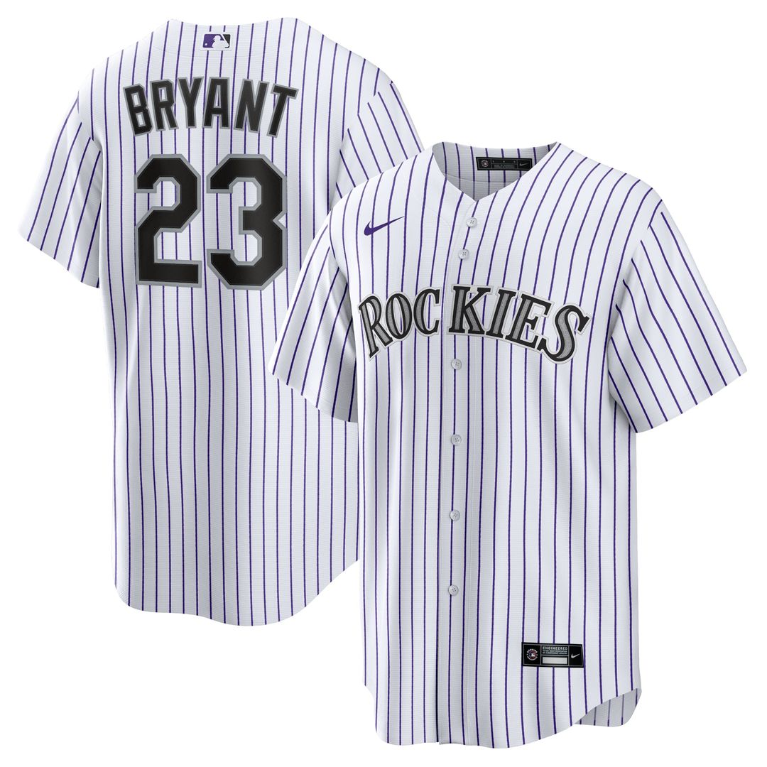 Colorado Rockies Kris Bryant Replica Jersey | White/Purple