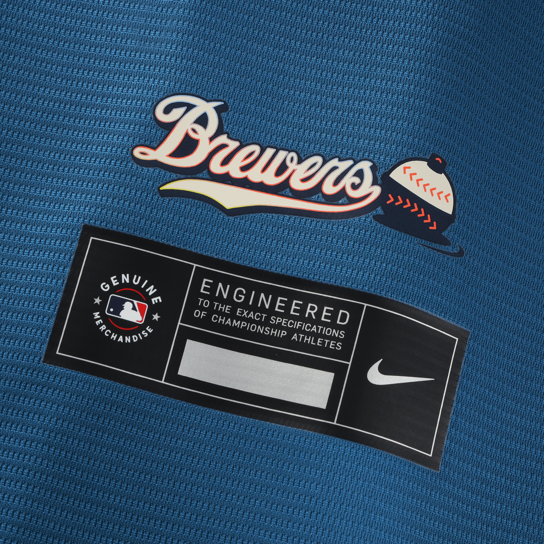 Milwaukee Brewers Brandon Woodruff 2026 City Connect Stadium Jersey | Mineral Blue