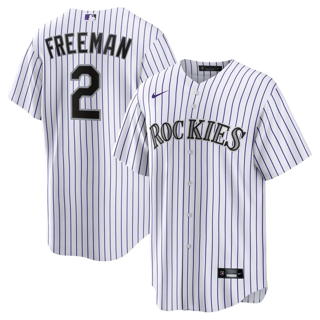 Colorado Rockies Tyler Freeman Home Replica Jersey | White