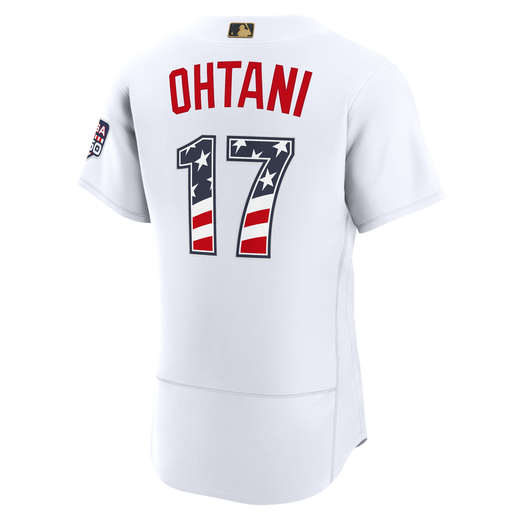 Los Angeles Dodgers Shohei Ohtani USA 250 Fourth of July Home Authentic Jersey | White