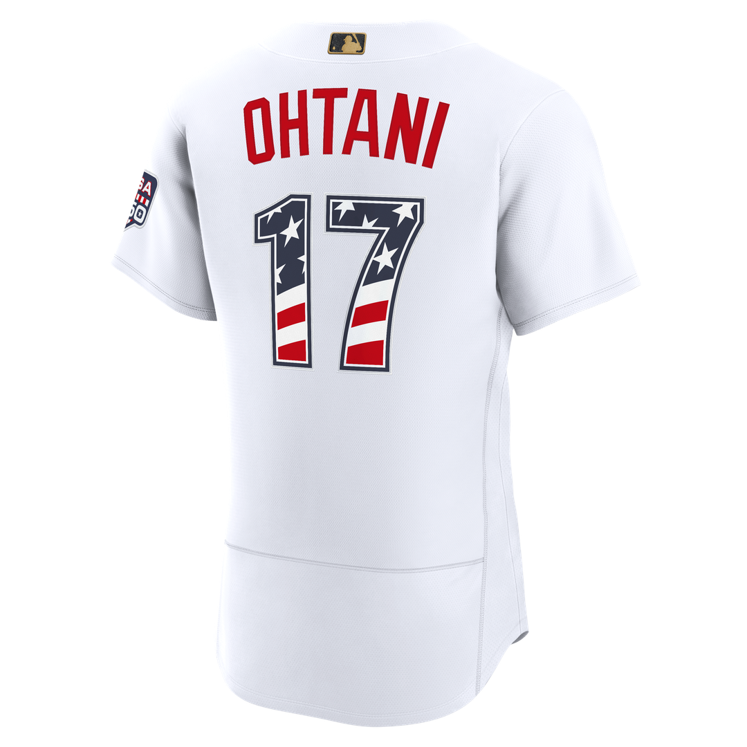 Los Angeles Dodgers Shohei Ohtani USA 250 Fourth of July Home Authentic Jersey | White