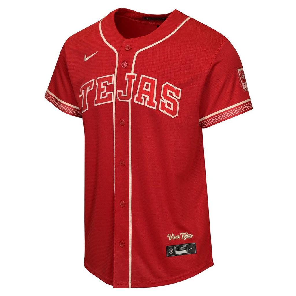 Texas Rangers Jacob deGrom Youth 2026 City Connect Stadium Jersey | Red