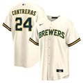 Milwaukee Brewers William Contreras Home Replica Jersey | Cream