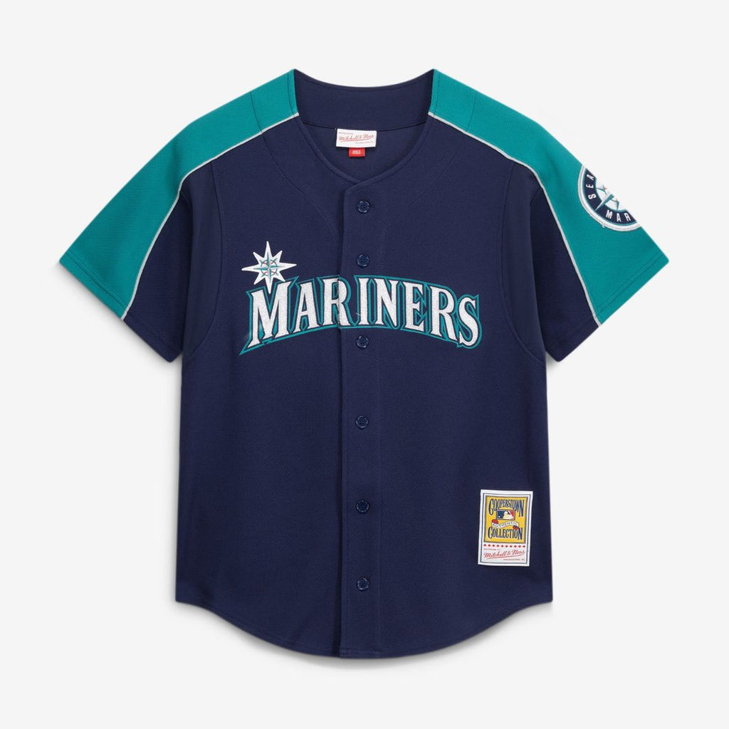 Seattle Mariners Ichiro Suzuki 2006 Cooperstown Mesh Batting Practice Button-Up Jersey | Navy