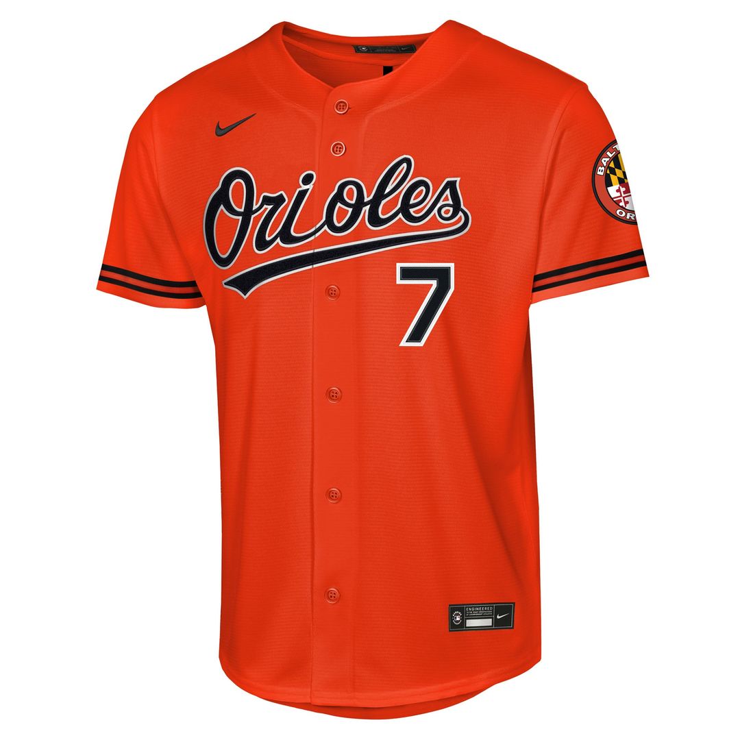 Baltimore Orioles Jackson Holliday Youth Alternate 2 Stadium Jersey | Orange