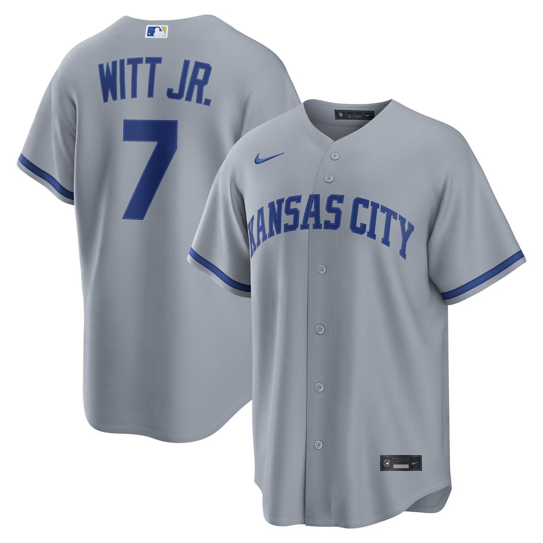 Kansas City Royals Bobby Witt Jr. Road Replica Jersey | Gray