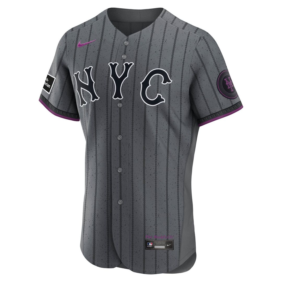 New York Mets Francisco Lindor City Connect Authentic Sponsor Patch Jersey | Gray
