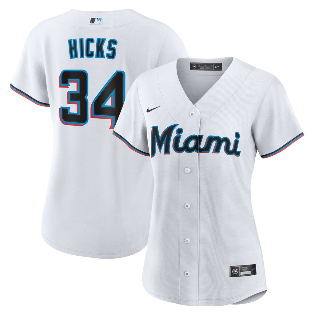 Miami Marlins Liam Hicks Women's Home Replica Jersey | White