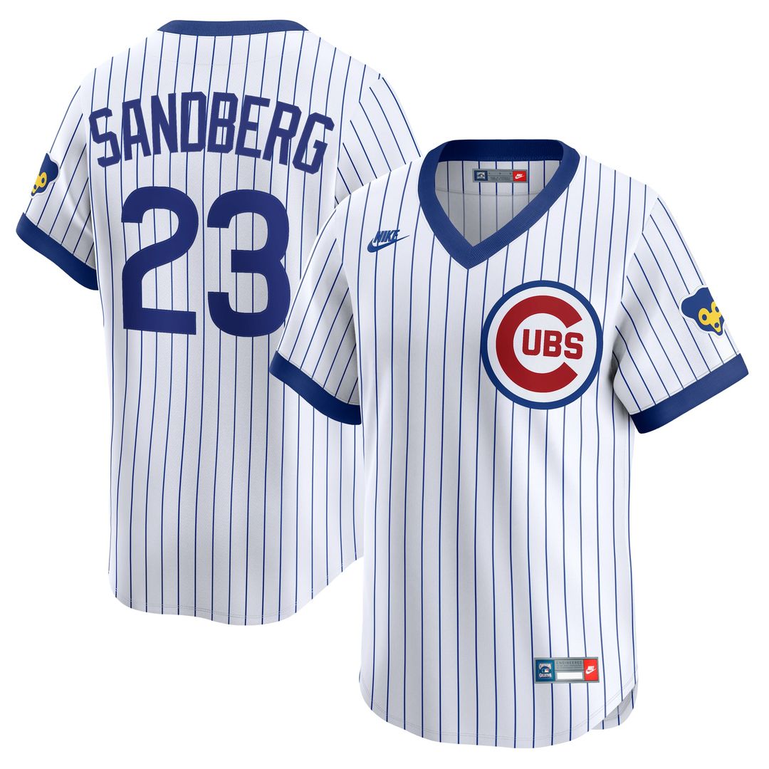 Chicago Cubs Ryne Sandberg Throwback Cooperstown Limited Jersey | White
