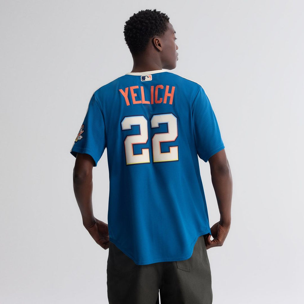 Milwaukee Brewers Christian Yelich 2026 City Connect Stadium Jersey | Mineral Blue