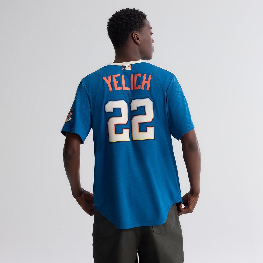 Milwaukee Brewers Christian Yelich 2026 City Connect Stadium Jersey | Mineral Blue