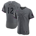 New York Mets Francisco Lindor City Connect Authentic Sponsor Patch Jersey | Gray