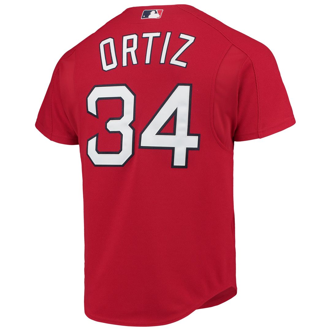 Boston Red Sox David Ortiz Cooperstown Mesh Batting Practice Button-Up Jersey | Red