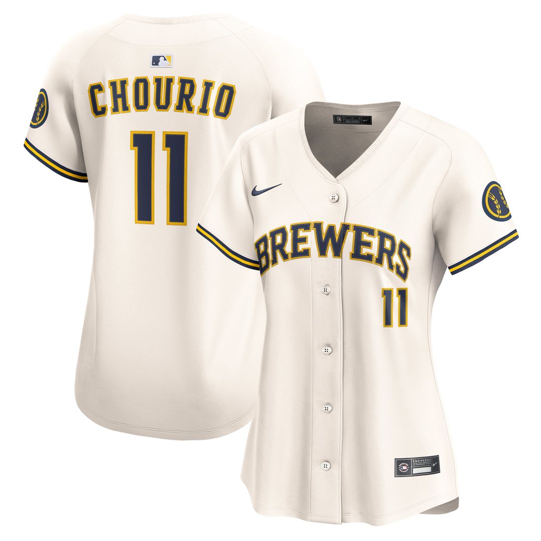 Milwaukee Brewers Jackson Chourio Women's Home Limited Jersey | Cream