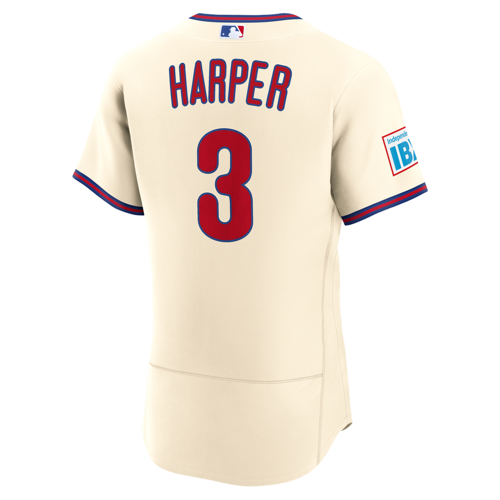 Philadelphia Phillies Bryce Harper Alternate Authentic Sponsor Patch Jersey | Cream