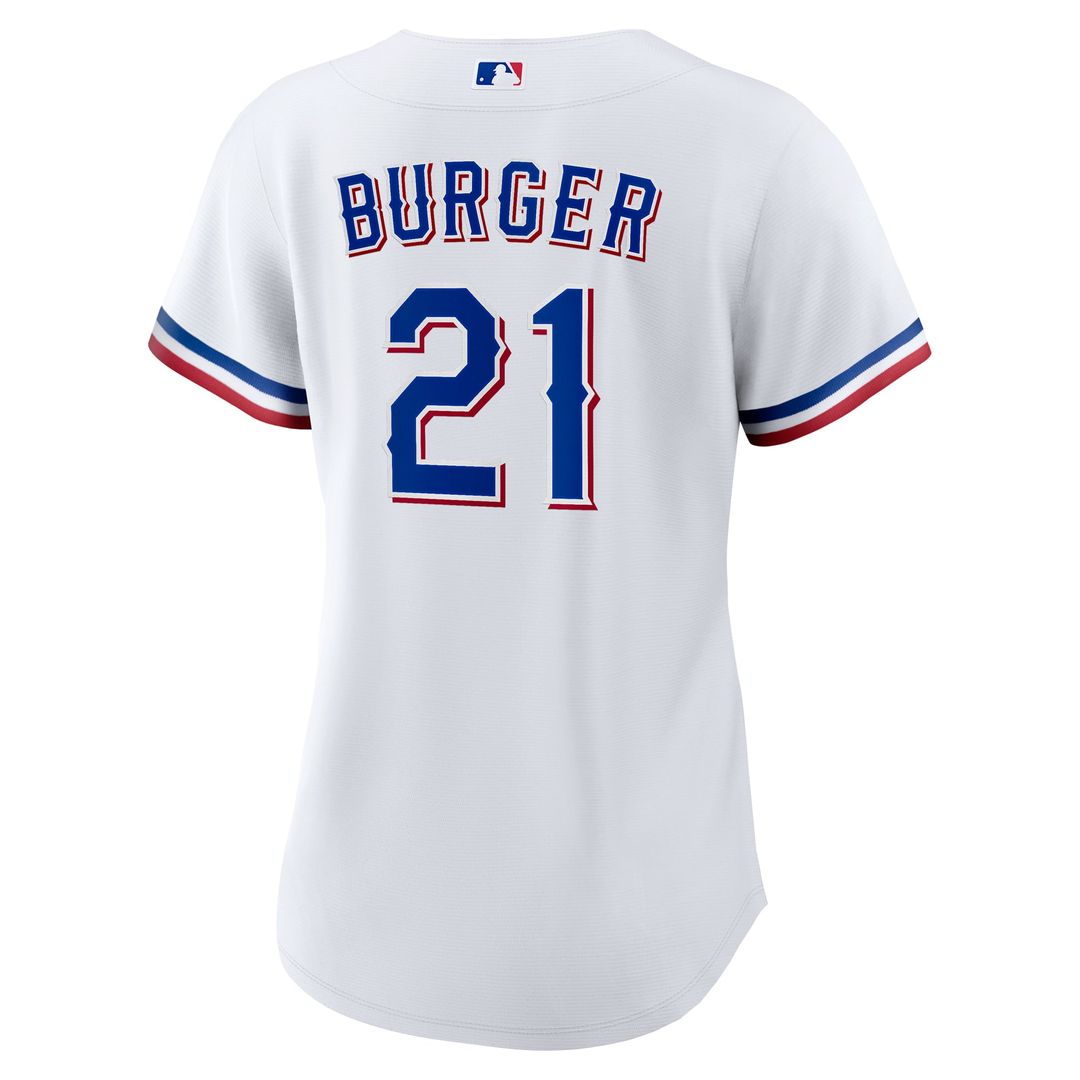 Texas Rangers Jake Burger Women's Home Replica Jersey | White