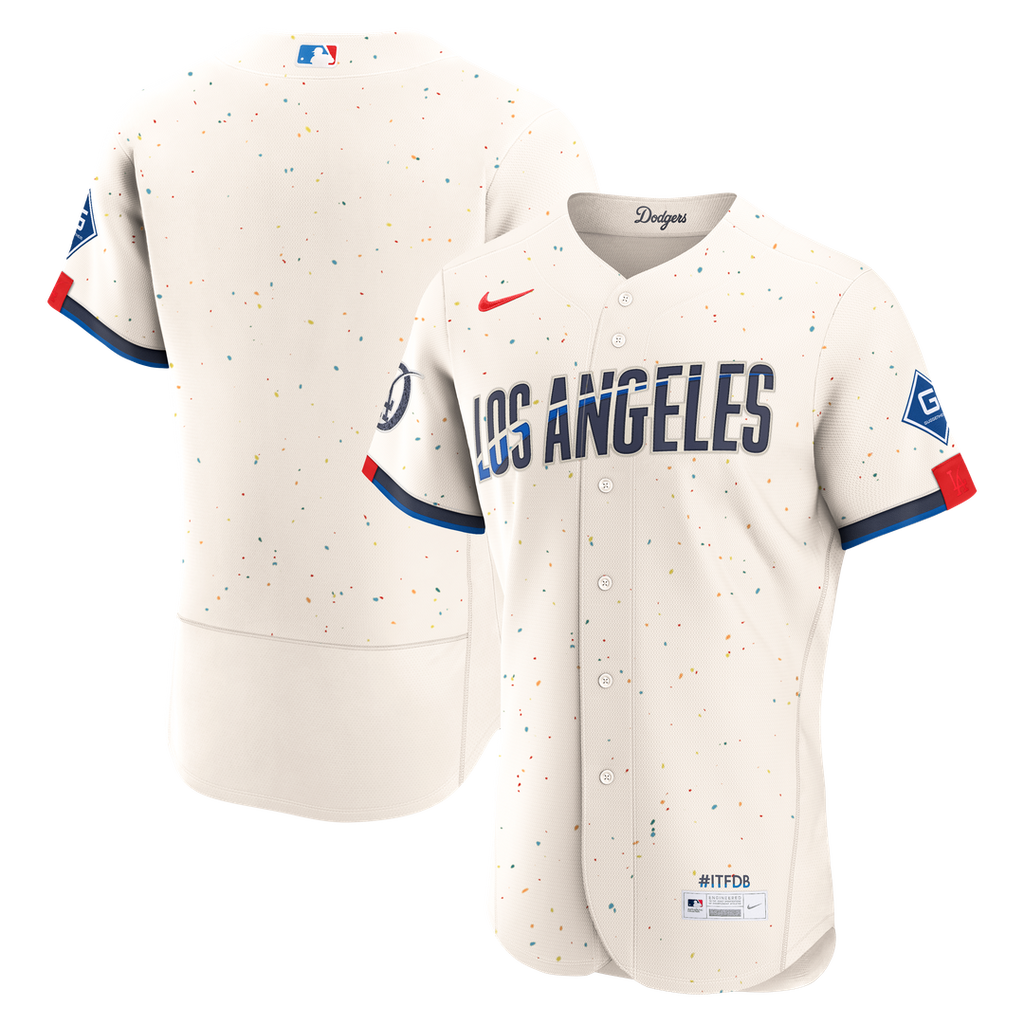 Los Angeles Dodgers City Connect Authentic Sponsor Patch Jersey | Cream