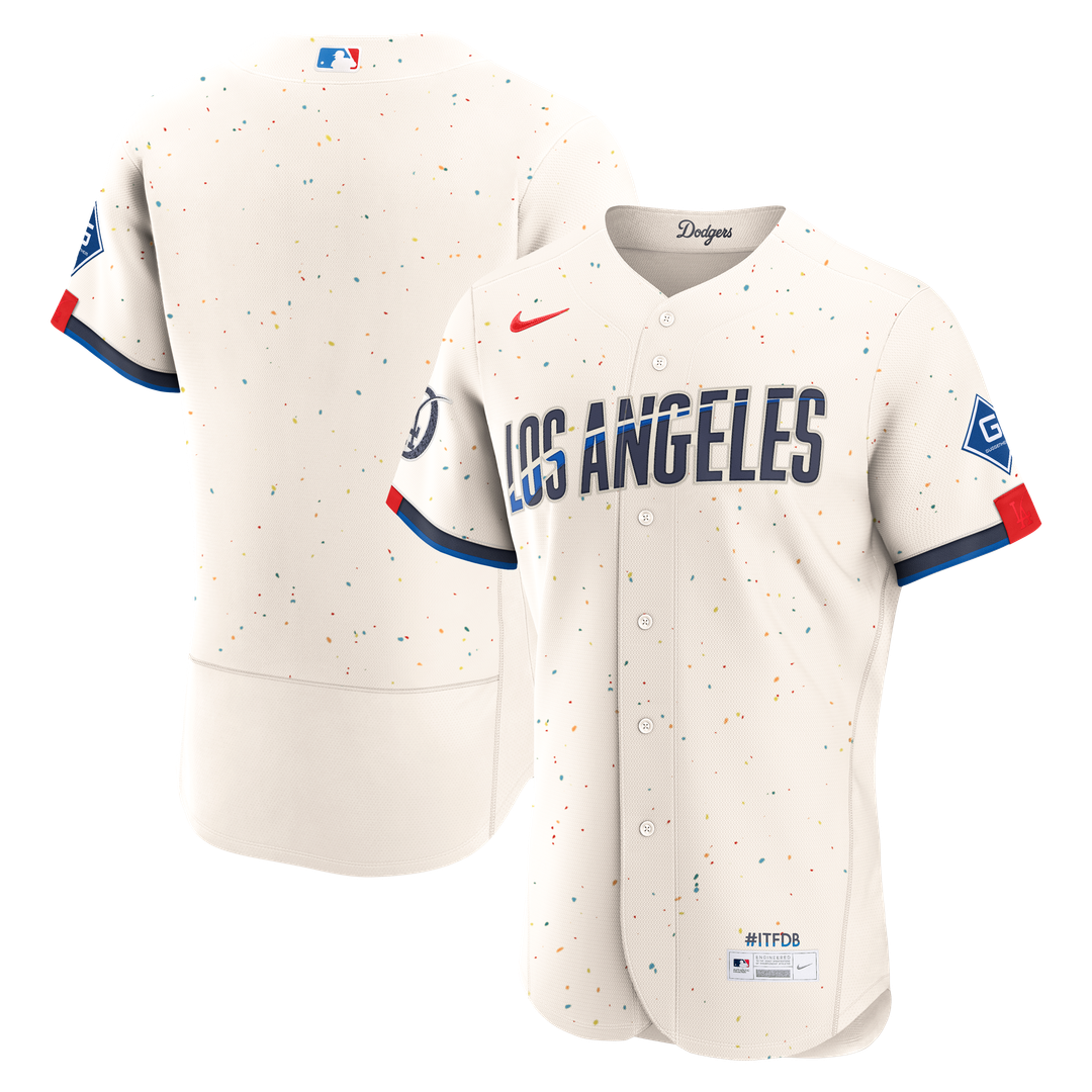 Los Angeles Dodgers City Connect Authentic Sponsor Patch Jersey | Cream