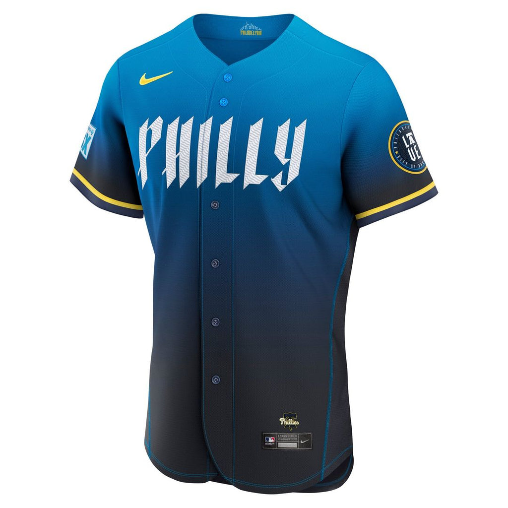 Philadelphia Phillies Bryce Harper City Connect Authentic Sponsor Patch Jersey | Blue