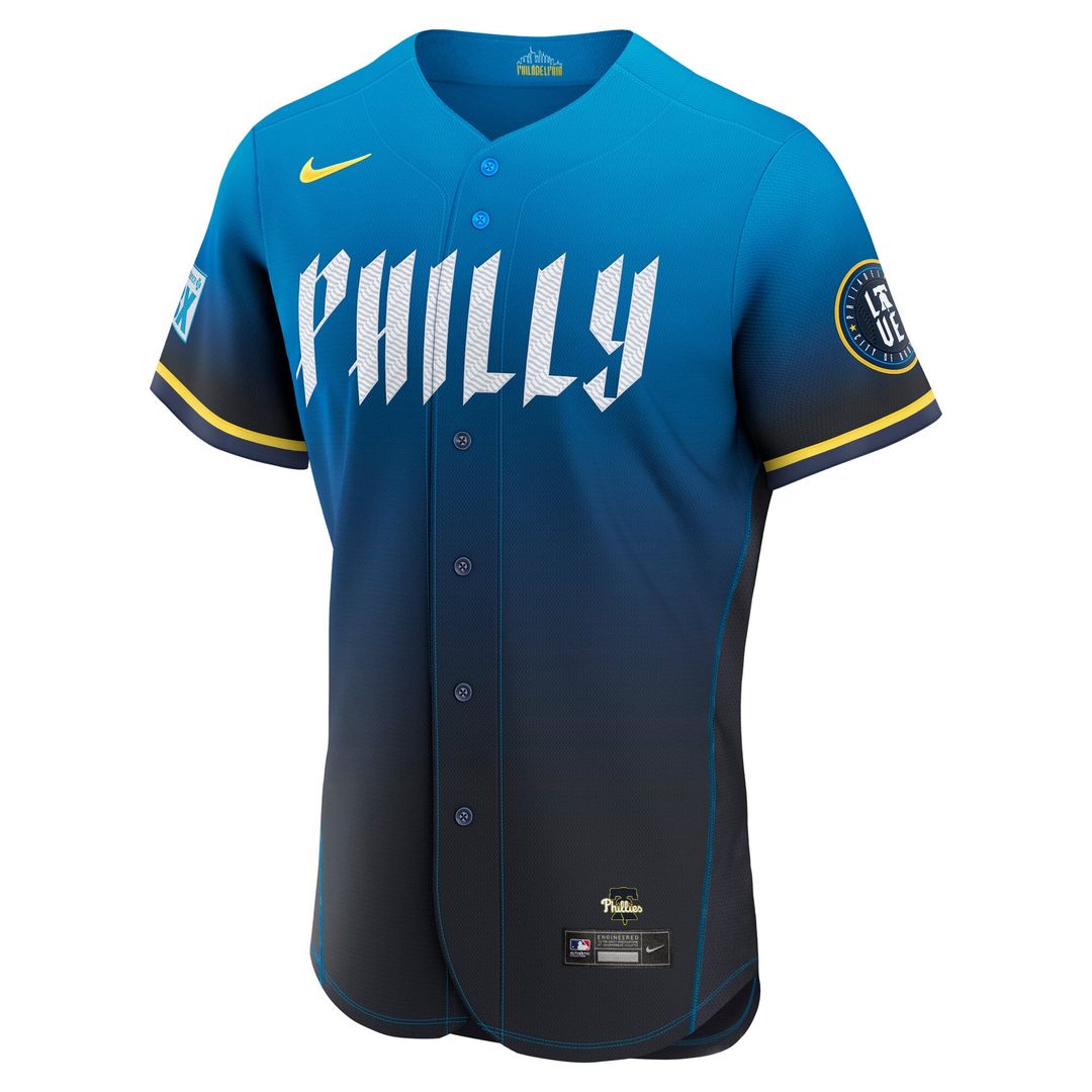 Philadelphia Phillies Bryce Harper City Connect Authentic Sponsor Patch Jersey | Blue