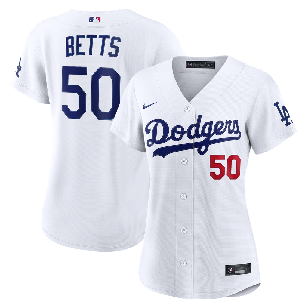 Los Angeles Dodgers Mookie Betts Women's Home Stadium Jersey | White