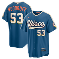 Milwaukee Brewers Brandon Woodruff 2026 City Connect Stadium Jersey | Mineral Blue