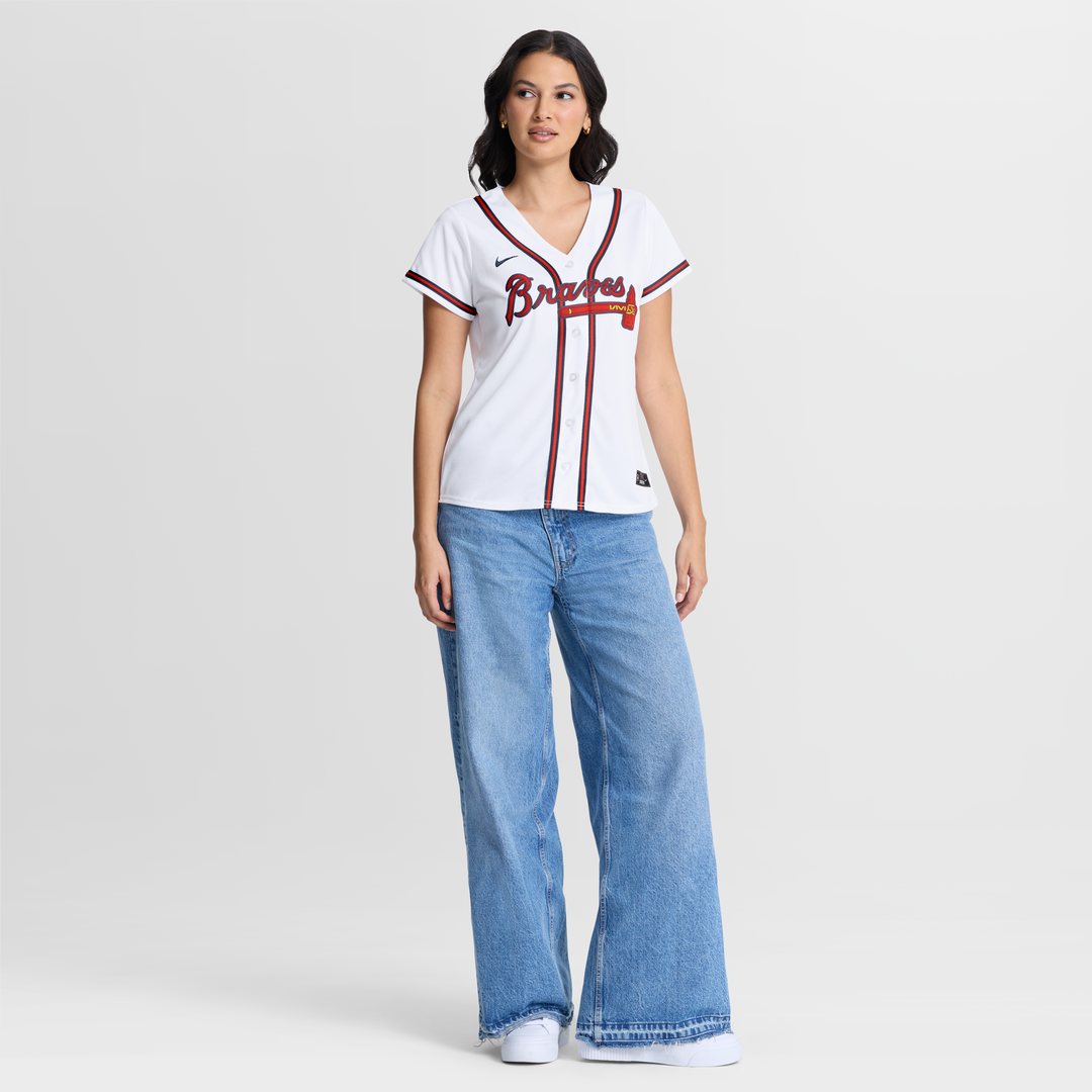 Atlanta Braves Spencer Schwellenbach Women's Home Replica Jersey | White