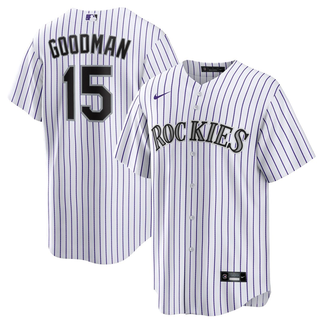Colorado Rockies Hunter Goodman Home Replica Jersey | White