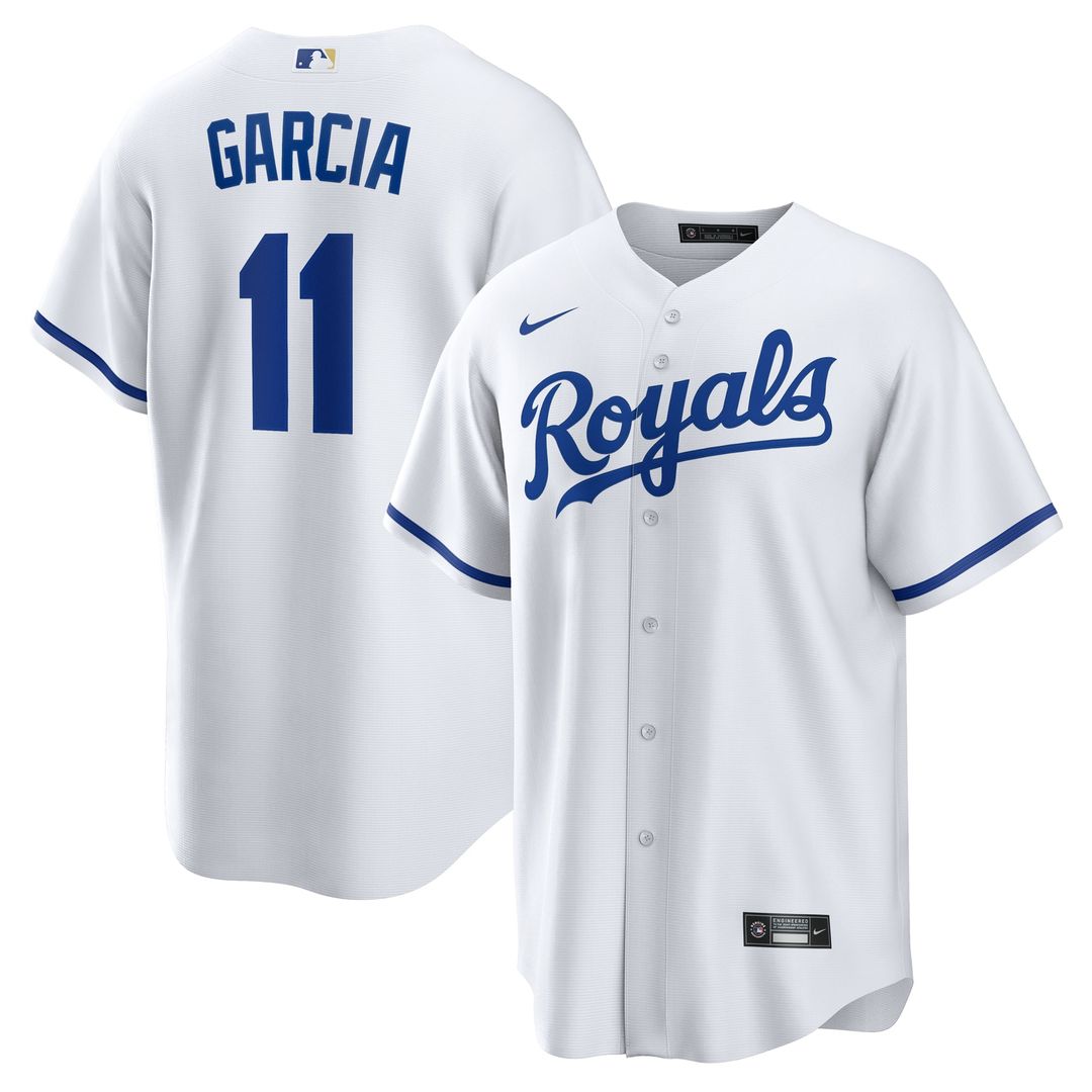 Kansas City Royals Maikel Garcia Home Replica Jersey | White