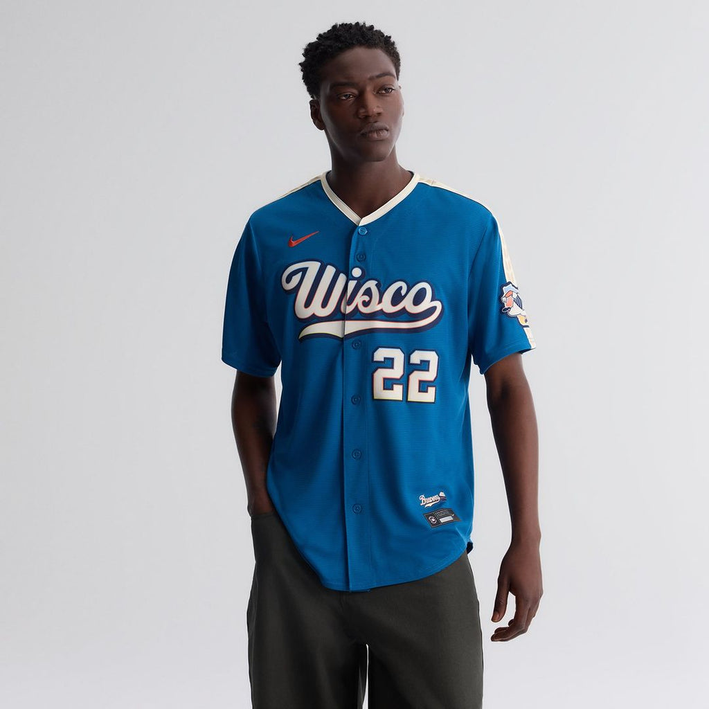 Milwaukee Brewers Christian Yelich 2026 City Connect Stadium Jersey | Mineral Blue