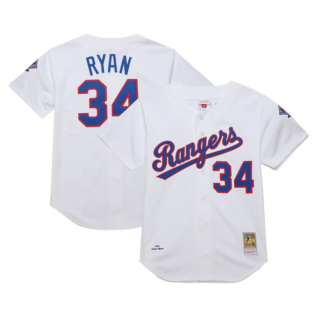 Texas Rangers Nolan Ryan 1993 Cooperstown Authentic Jersey | White