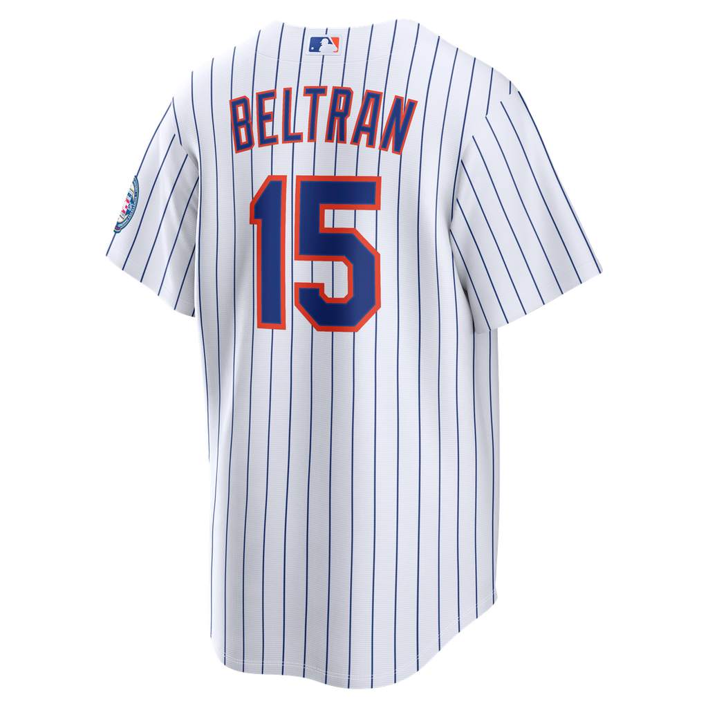 New York Mets Carlos Beltran Home Replica 2026 Hall of Fame Patch Jersey | White