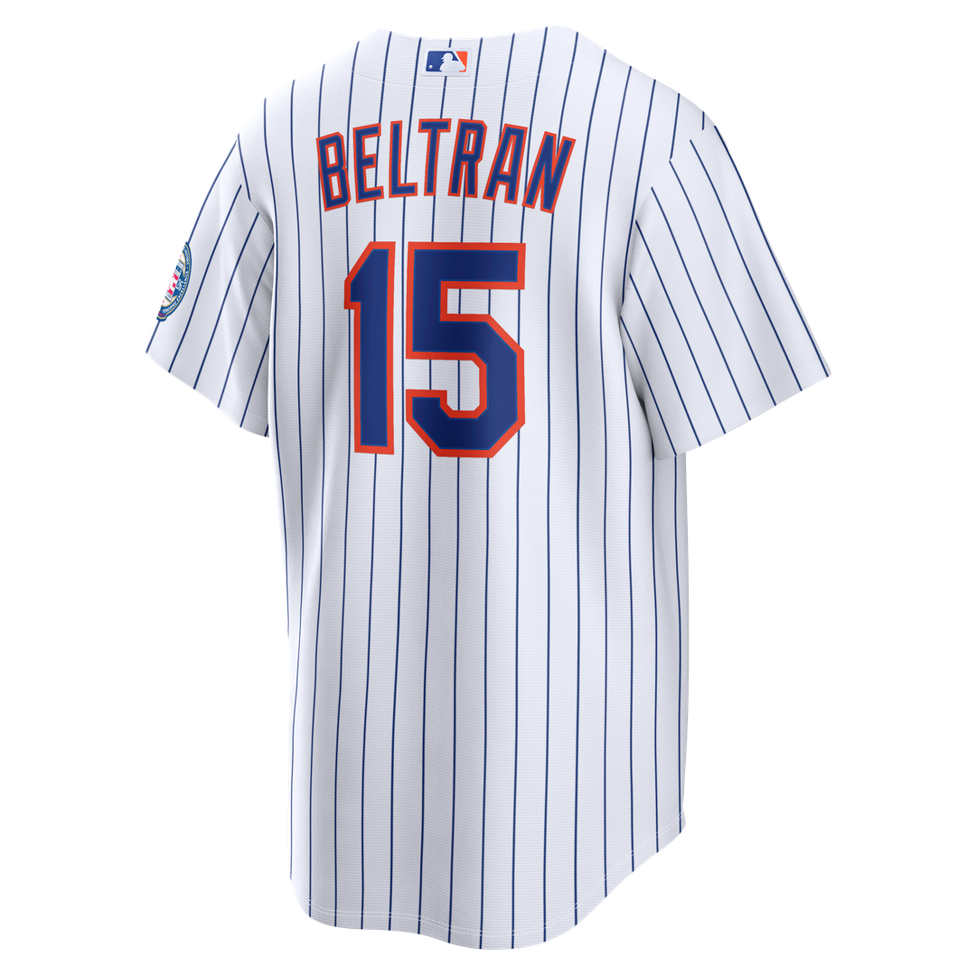 New York Mets Carlos Beltran Home Replica 2026 Hall of Fame Patch Jersey | White