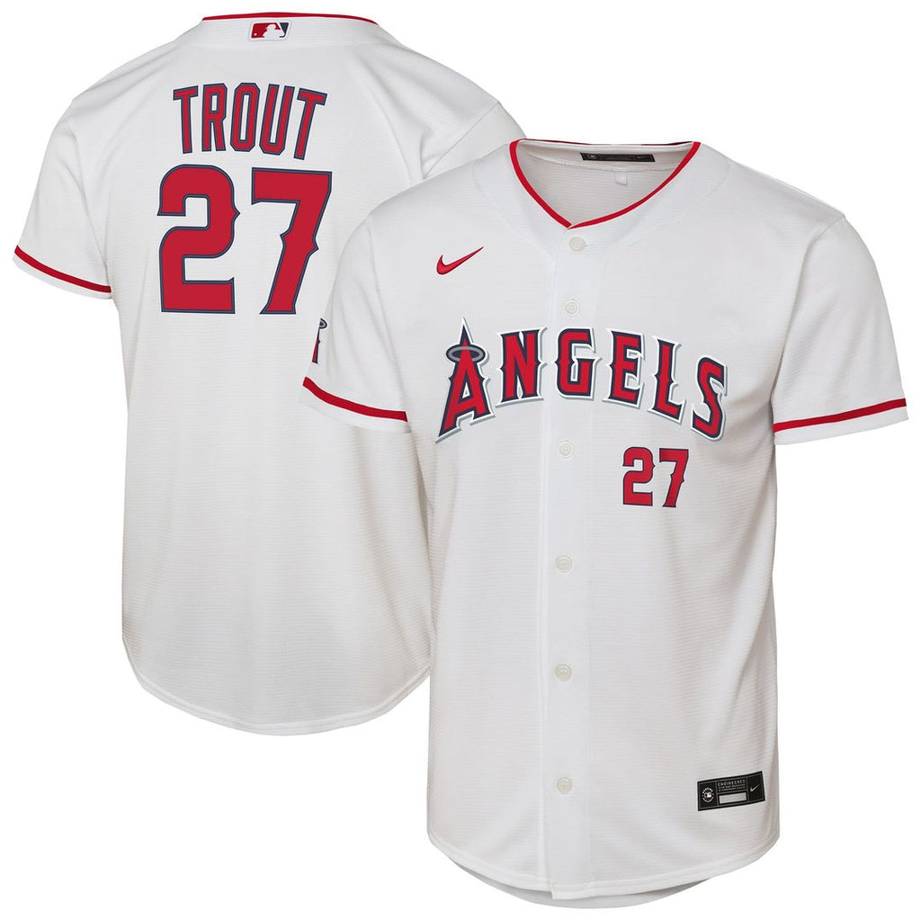 Los Angeles Angels Mike Trout Youth Home Stadium Jersey | White