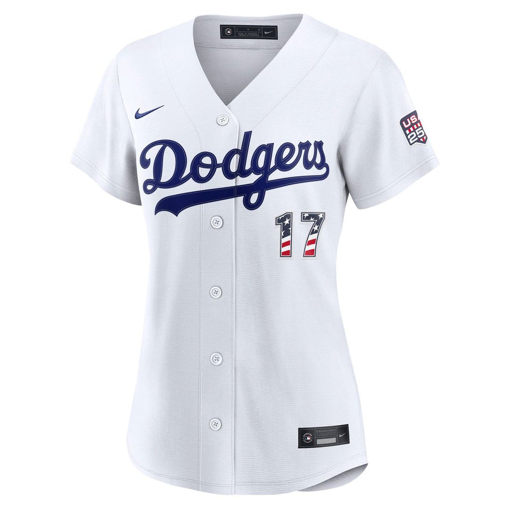 Los Angeles Dodgers Shohei Ohtani Women's USA 250 Fourth of July Home Stadium Jersey | White