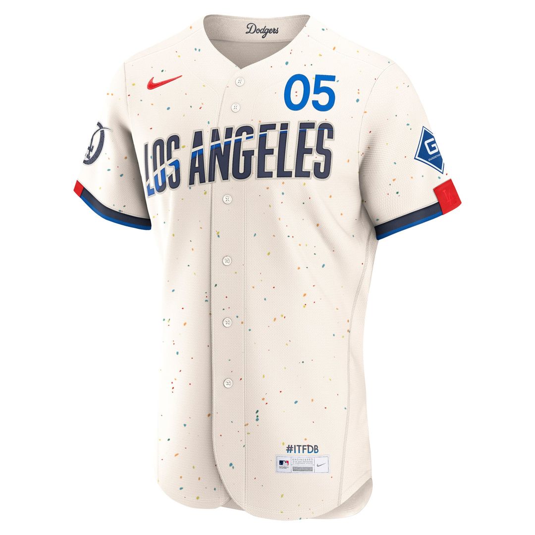 Los Angeles Dodgers Freddie Freeman City Connect Authentic Sponsor Patch Jersey | Cream