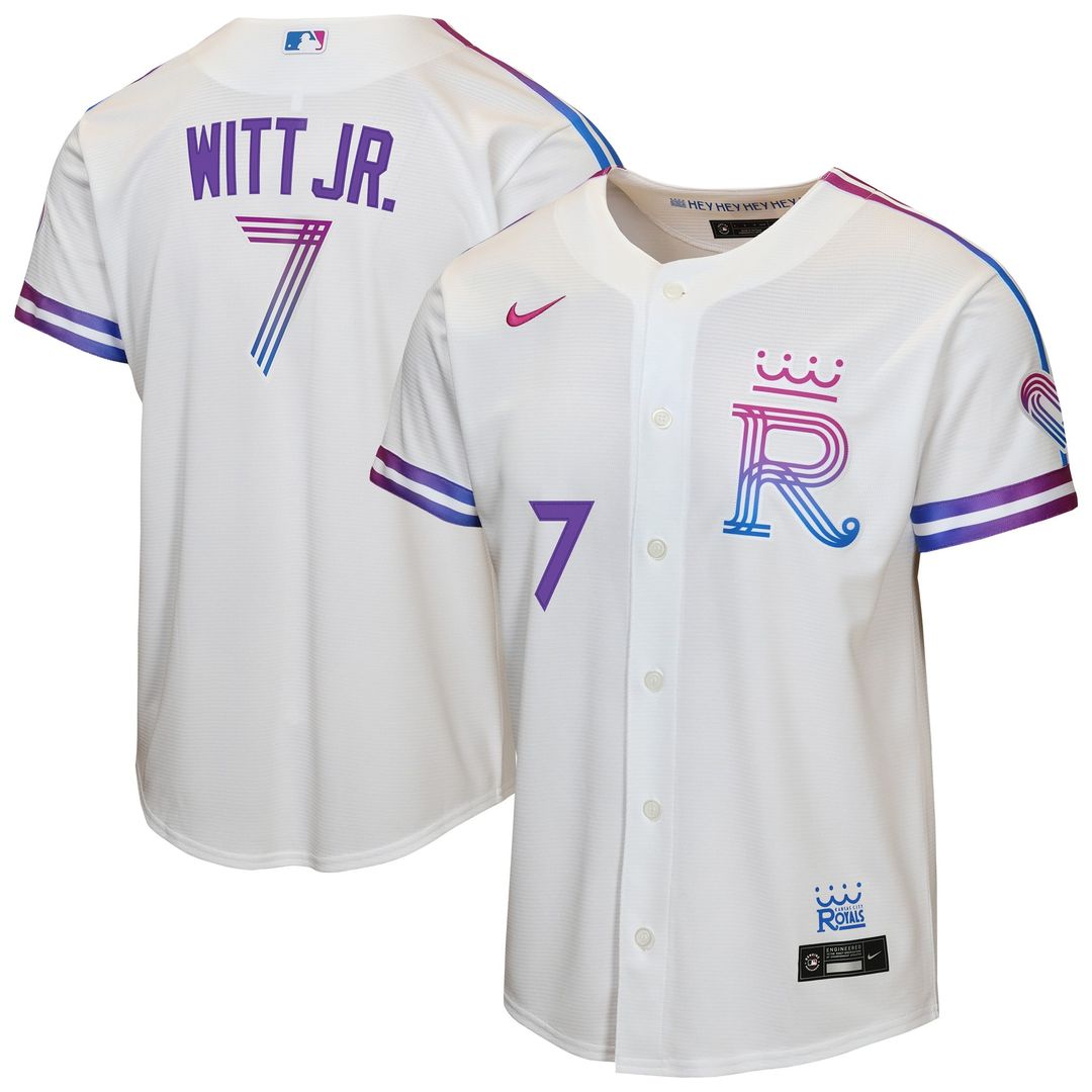 Kansas City Royals Bobby Witt Jr. Youth 2026 City Connect Stadium Jersey | White