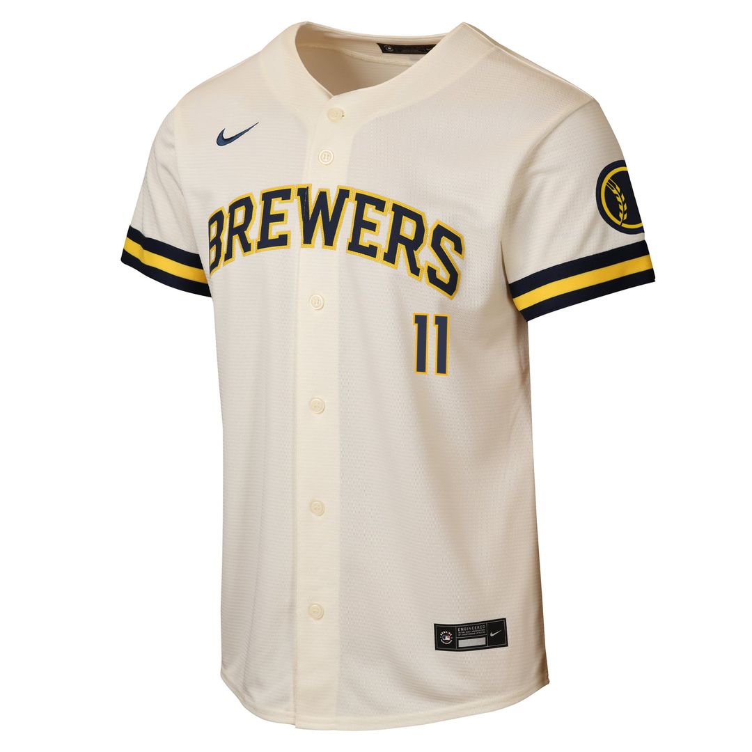 Milwaukee Brewers Jackson Chourio Youth Home Stadium Jersey | Cream