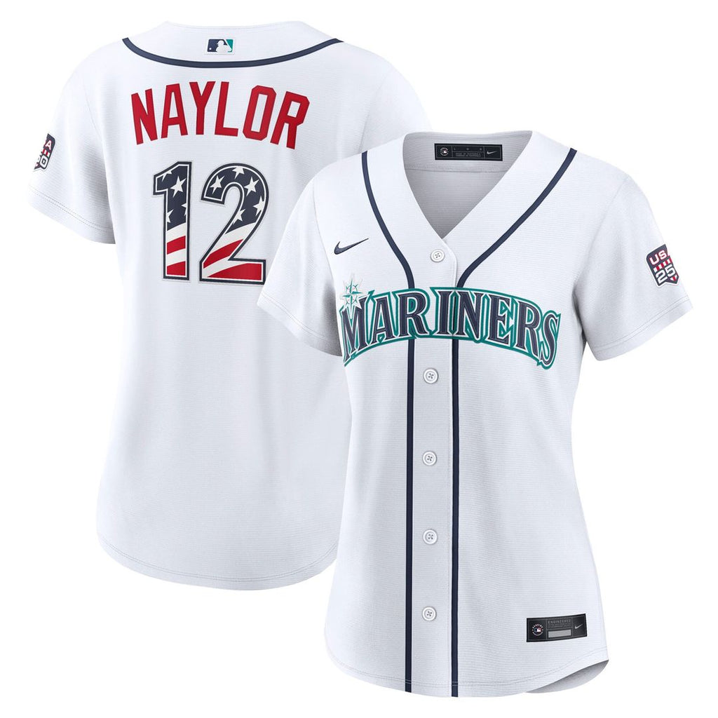 Seattle Mariners Josh Naylor Women's USA 250 Fourth of July Home Stadium Jersey | White
