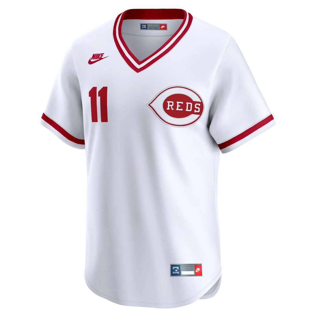 Cincinnati Reds Barry Larkin Throwback Cooperstown Limited Jersey | White